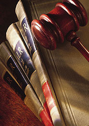 Gavel and books of law